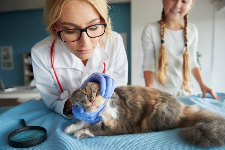 A vet examining a kitten during a checkup What Are The Best New Cat Care Tips For First Time Cat Owners?