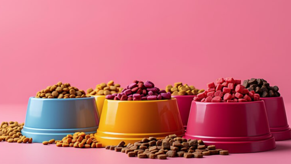 Various high quality cat food options displayed